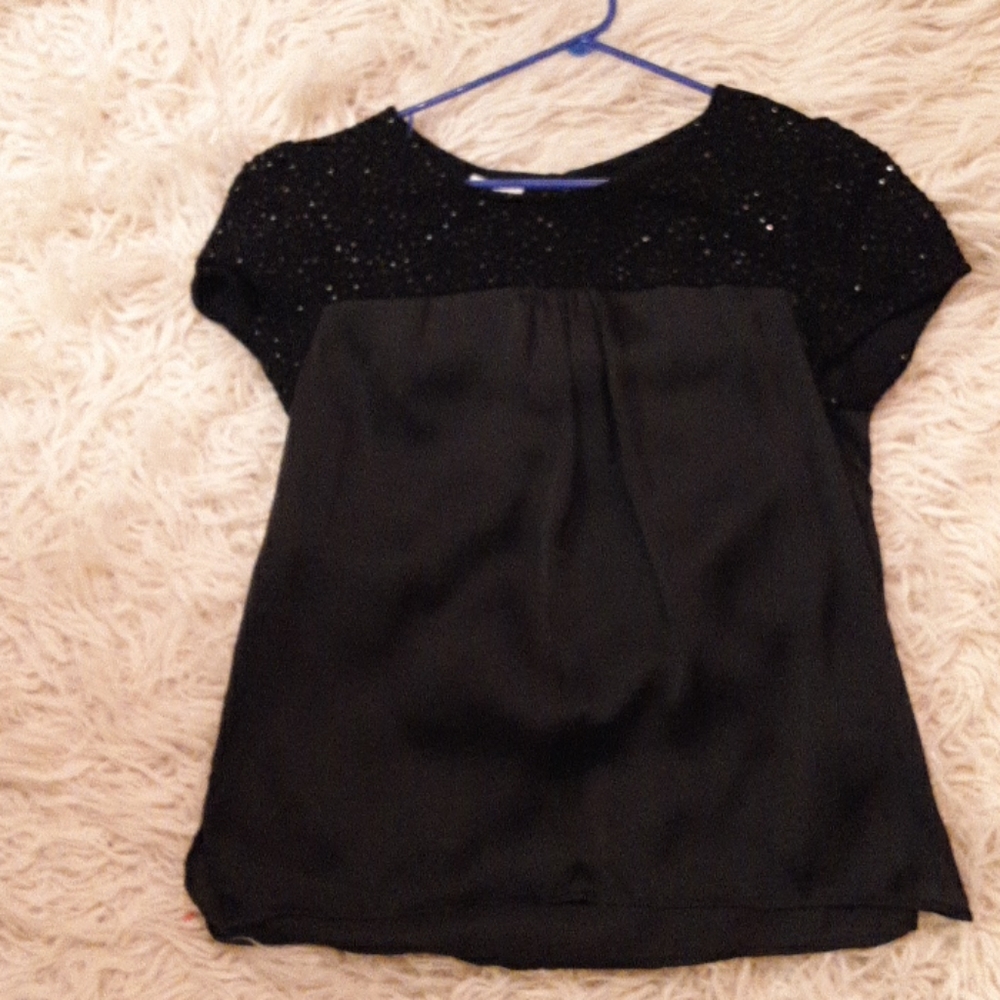 Black Jaclyn Smith Short Sleeve Blouse